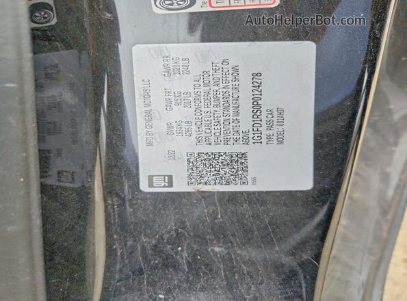 1G1FD1RS0P0124278 2023 CHEVROLET CAMARO Черный Вид наклейки с VIN-кодом