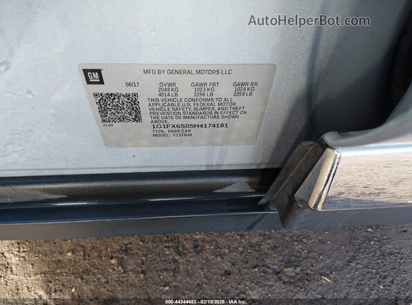 1G1FX6S05H4174181 2017 CHEVROLET BOLT Серебряный Вид подкапотного пространства