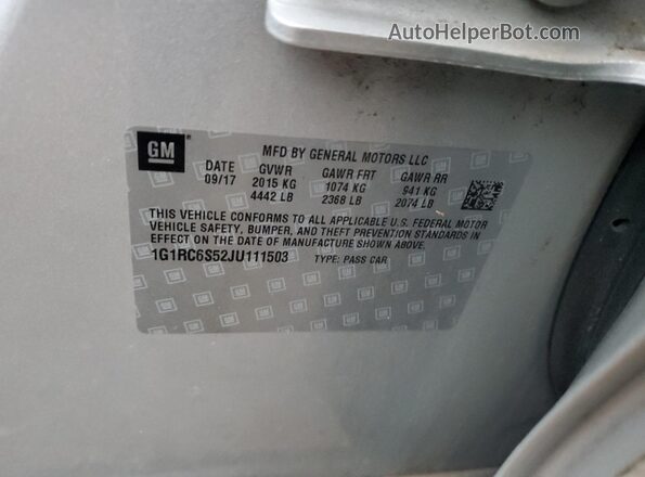 1G1RC6S52JU111503 2018 CHEVROLET VOLT Серебряный Вид подкапотного пространства
