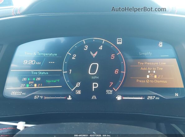 1G1YB3D49M5118075 2021 CHEVROLET CORVETTE Красный Вид задних сидений