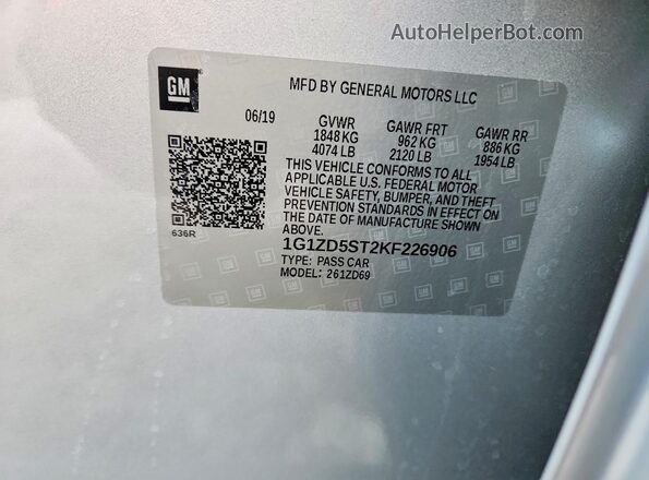 1G1ZD5ST2KF226906 2019 CHEVROLET MALIBU Silver Widok komory silnika