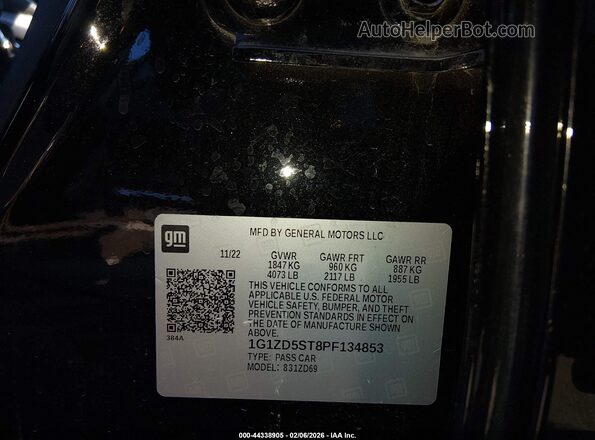 1G1ZD5ST8PF134853 2023 CHEVROLET MALIBU Black Շարժիչի բաժամունքի տեսք