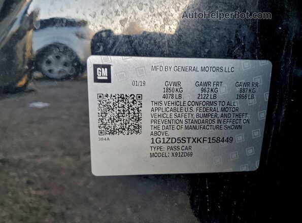 1G1ZD5STXKF158449 2019 CHEVROLET MALIBU Черный Вид подкапотного пространства