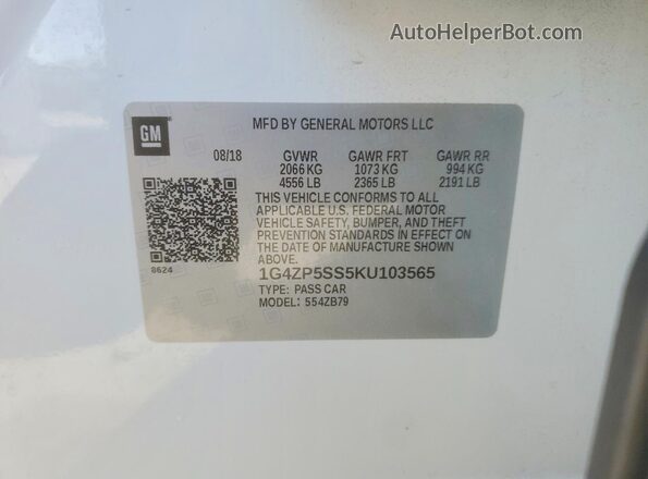 1G4ZP5SS5KU103565 2019 BUICK LACROSSE Белый Вид подкапотного пространства