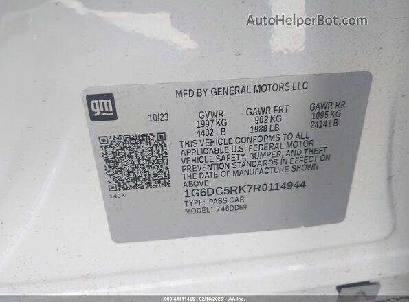 1G6DC5RK7R0114944 2024 CADILLAC CT4 White Widok komory silnika