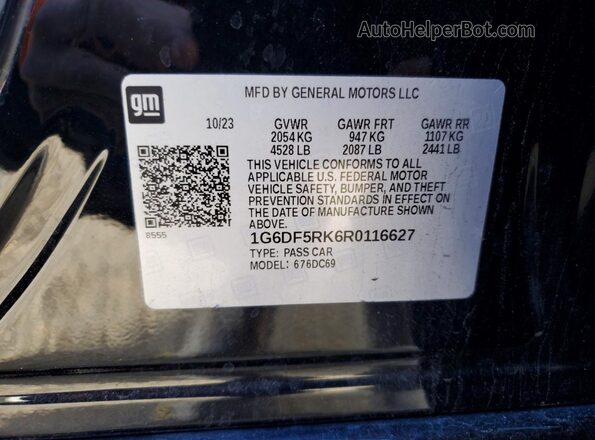 1G6DF5RK6R0116627 2024 CADILLAC CT4 Черный Вид наклейки с VIN-кодом