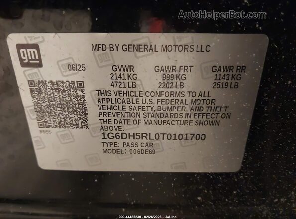 1G6DH5RL0T0101700 2026 CADILLAC CT4 Черный Вид подкапотного пространства