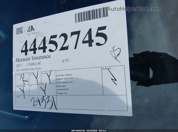1G6DW5RK0P0142346 2023 CADILLAC CT5 Белый 