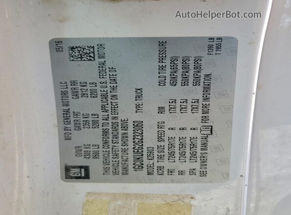 1GC0KUEG2GZ323060 2016 CHEVROLET SILVERADO Белый Вид подкапотного пространства