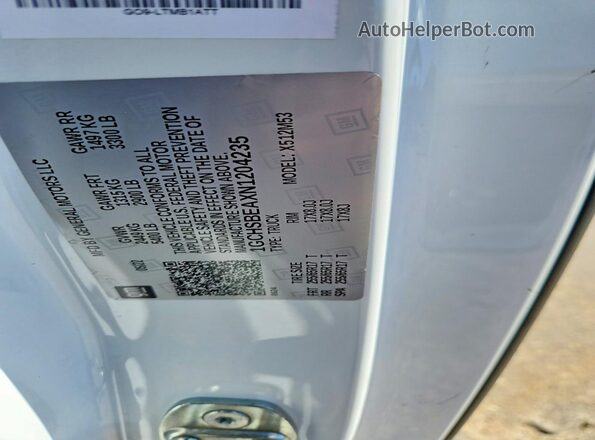 1GCHSBEAXN1204235 2022 CHEVROLET COLORADO Белый Вид подкапотного пространства