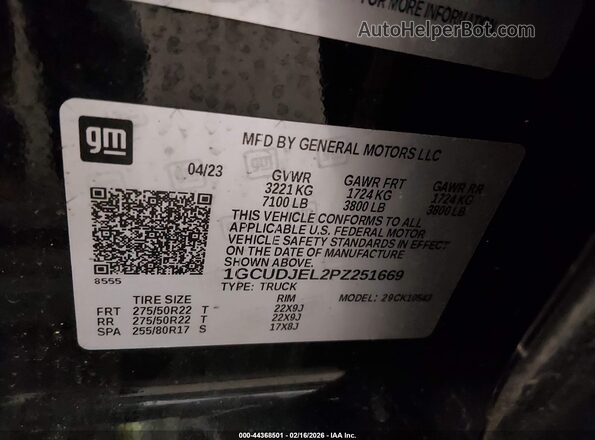 1GCUDJEL2PZ251669 2023 CHEVROLET SILVERADO Черный Вид подкапотного пространства