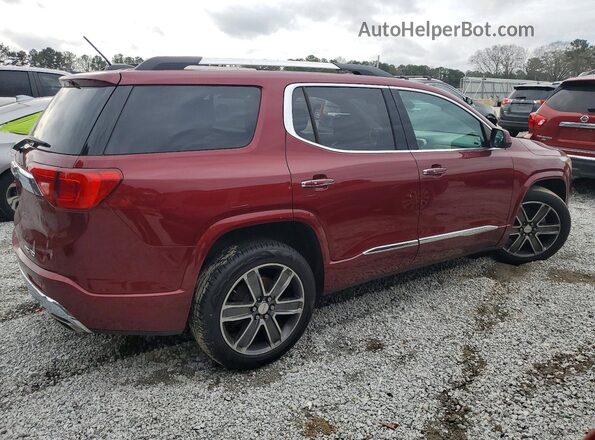 1GKKNPLS8JZ123613 2018 GMC ACADIA Бордовый Задняя правая четверть