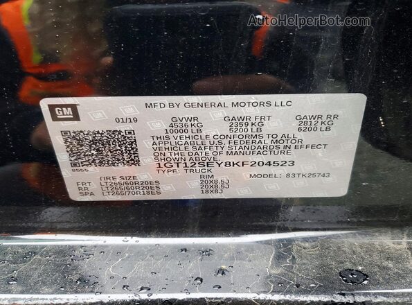 1GT12SEY8KF204523 2019 GMC SIERRA Черный Вид подкапотного пространства