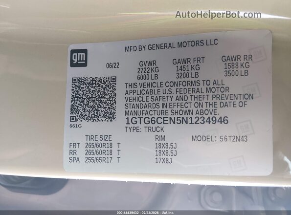 1GTG6CEN5N1234946 2022 GMC CANYON Brown Widok komory silnika