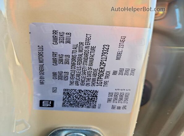 1GTP6DEK2P1179323 2023 GMC CANYON Tan Widok komory silnika