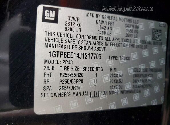 1GTP6EE14J1217705 2018 GMC CANYON Black Widok komory silnika