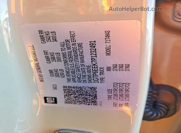 1GTP6EEK7P1232491 2023 GMC CANYON Gray Engine compartment view