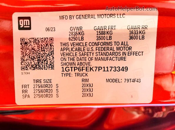 1GTP6FEK7P1173349 2023 GMC CANYON Бордовый Вид подкапотного пространства