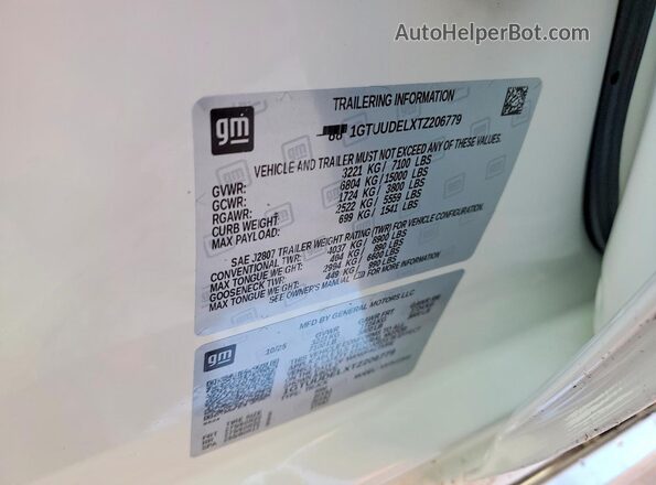 1GTUUDELXTZ206779 2026 GMC SIERRA Бежевый Вид наклейки с VIN-кодом