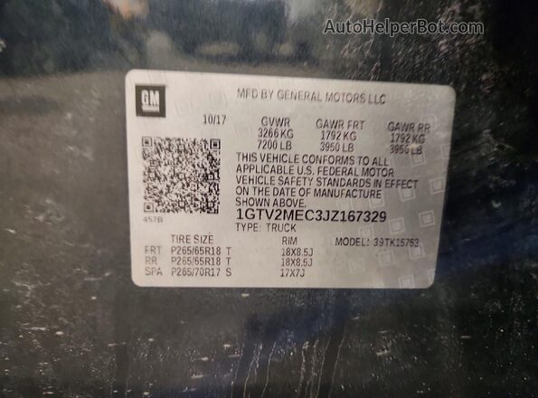 1GTV2MEC3JZ167329 2018 GMC SIERRA Серый Вид подкапотного пространства