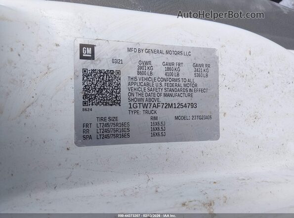 1GTW7AF72M1254793 2021 GMC SAVANA CARGO White ძრავის განყოფილების ხედი