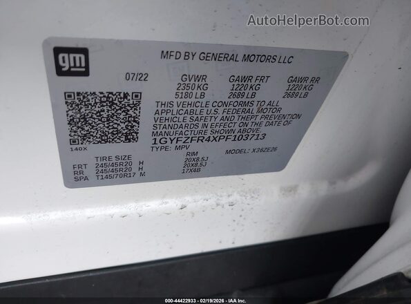 1GYFZFR4XPF103713 2023 CADILLAC XT4 Белый Вид подкапотного пространства