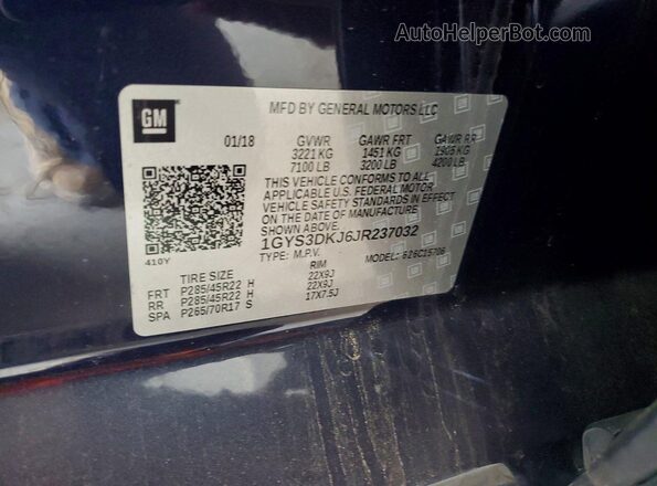 1GYS3DKJ6JR237032 2018 CADILLAC ESCALADE Синий Вид подкапотного пространства