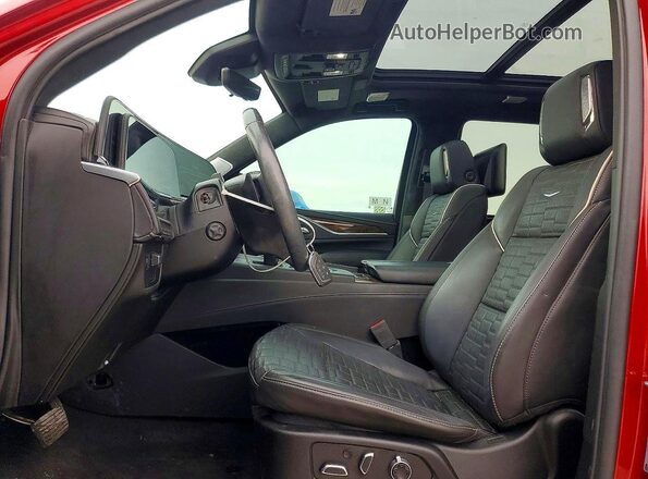 1GYS4GKL5PR462583 2023 CADILLAC ESCALADE Темно-бордовый Вид салона спереди