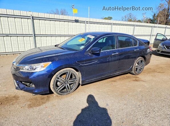 1HGCR2F51GA174473 2016 HONDA ACCORD Синий Передняя левая четверть