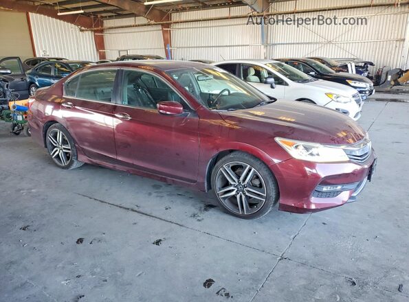 1HGCR2F52HA158106 2017 HONDA ACCORD Red Przód prawy
