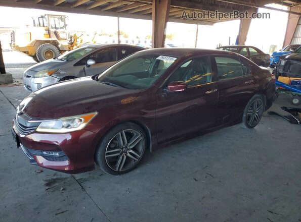 1HGCR2F52HA158106 2017 HONDA ACCORD Red Przód lewy