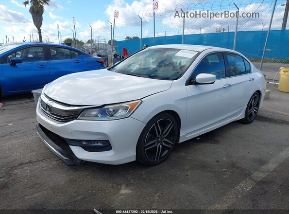 1HGCR2F56GA066396 2016 HONDA ACCORD Белый Передняя левая четверть
