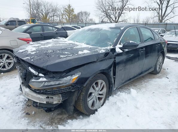 1HGCV1F11JA084136 2018 HONDA ACCORD Черный Передняя левая четверть