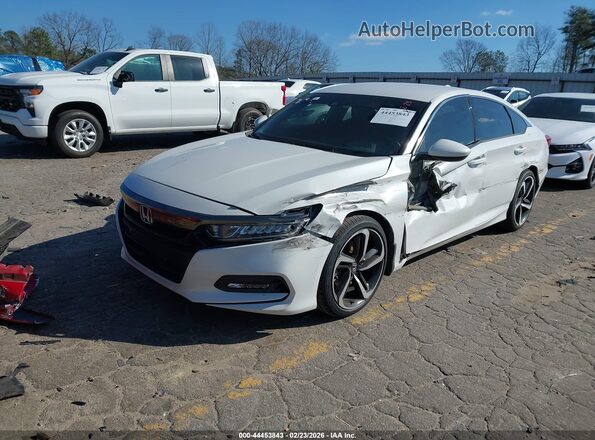 1HGCV1F31KA156536 2019 HONDA ACCORD Белый Передняя левая четверть