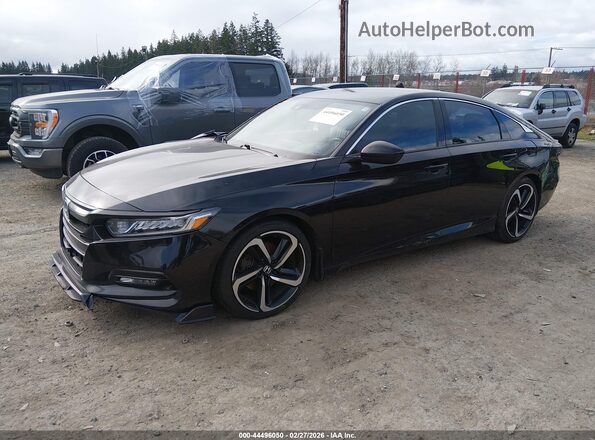 1HGCV1F34JA034882 2018 HONDA ACCORD Black Przód lewy