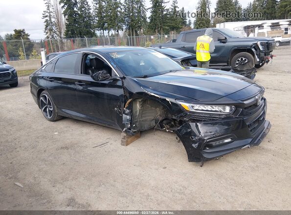 1HGCV1F34JA034882 2018 HONDA ACCORD Black Przód prawy