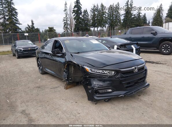 1HGCV1F34JA034882 2018 HONDA ACCORD Black Widok z przodu