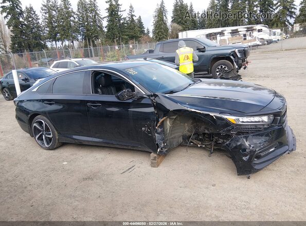 1HGCV1F34JA034882 2018 HONDA ACCORD Black Widok zestawu wskaźników