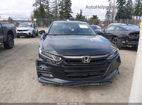 1HGCV1F34JA034882 2018 HONDA ACCORD Black Widok deski rozdzielczej