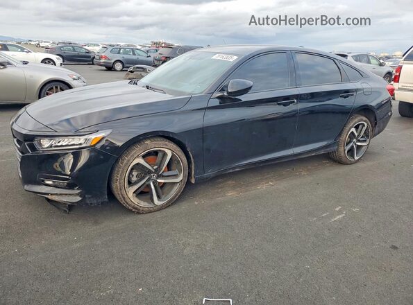 1HGCV1F34KA061050 2019 HONDA ACCORD Черный Передняя левая четверть