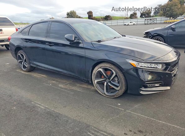 1HGCV1F34KA061050 2019 HONDA ACCORD Черный Передняя правая четверть
