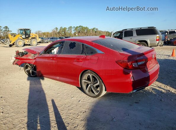 1HGCV1F34KA106133 2019 HONDA ACCORD Красный Задняя левая четверть