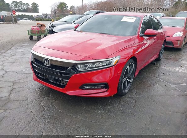 1HGCV1F37KA021027 2019 HONDA ACCORD Красный Передняя левая четверть