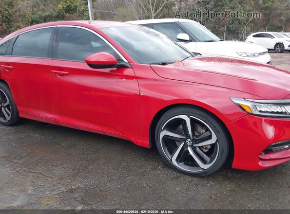 1HGCV1F37KA021027 2019 HONDA ACCORD Красный Вид задней части салона
