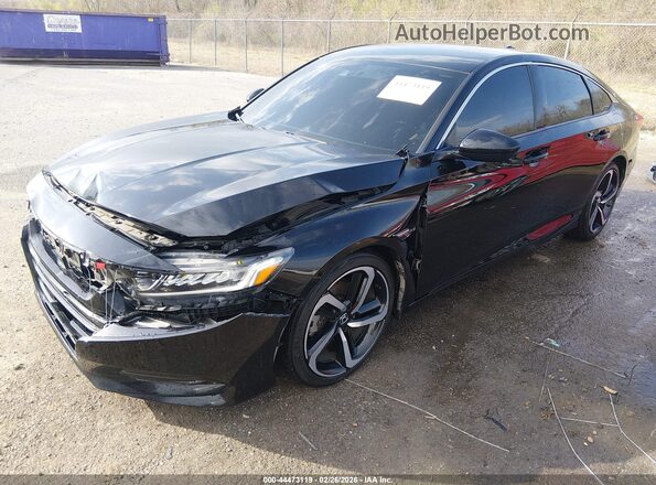 1HGCV1F38KA085271 2019 HONDA ACCORD Черный Передняя левая четверть