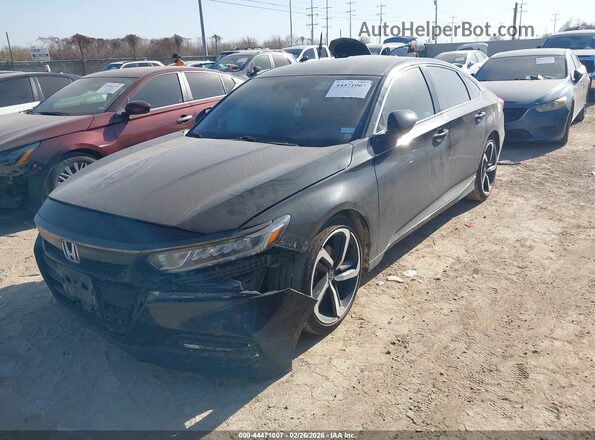 1HGCV1F39LA144779 2020 HONDA ACCORD Черный Передняя левая четверть