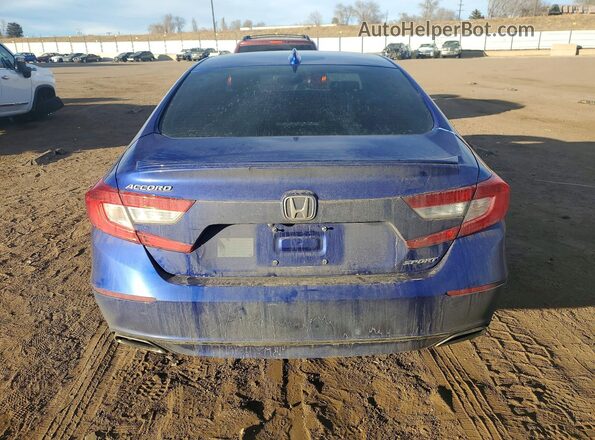 1HGCV1F3XKA039604 2019 HONDA ACCORD Blue Вид ззаду