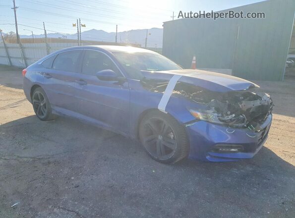 1HGCV1F3XKA039604 2019 HONDA ACCORD Blue Передня права чверть