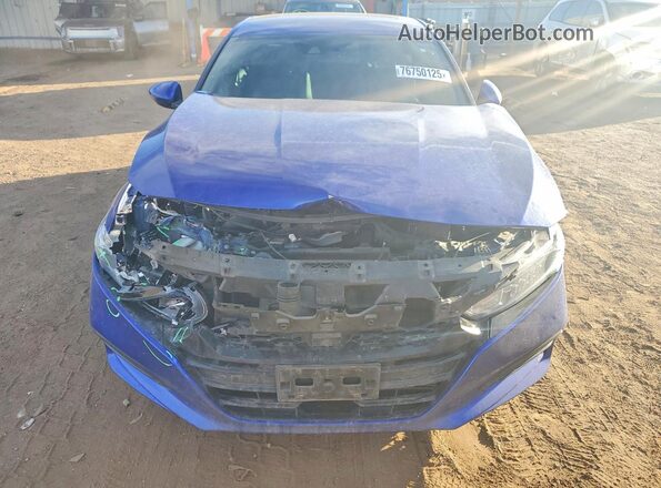 1HGCV1F3XKA039604 2019 HONDA ACCORD Blue Вид спереду