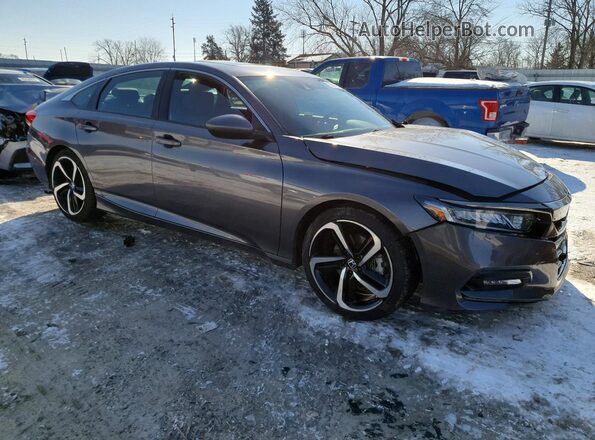 1HGCV1F3XKA125592 2019 HONDA ACCORD Угольный Передняя правая четверть